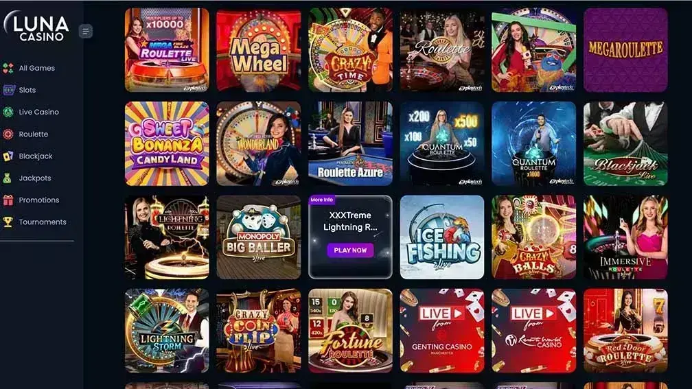 Luna Casino Screenshot 1